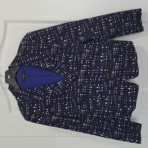 Ann Taylor Print Blazer-Blue, Black & White- Size 6